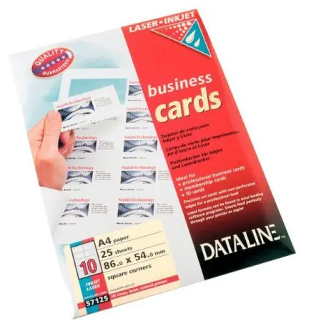 Business card paper 86x54mm (25ark.) laser,ink 10 per page 57125 DATA LINE at Wasserman.eu