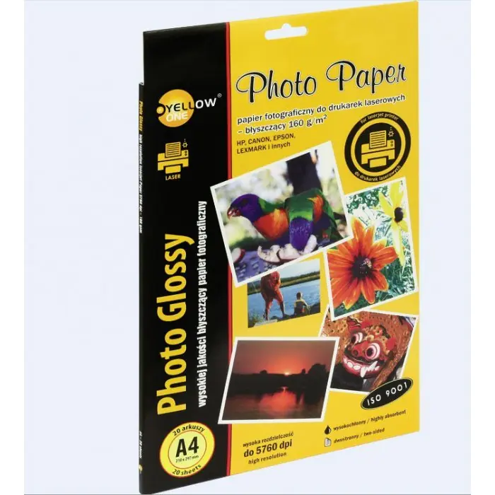 ⁨Photo paper YELLOW ONE A4 160g A20 glossy laser(L4G160) 150-1377⁩ at Wasserman.eu