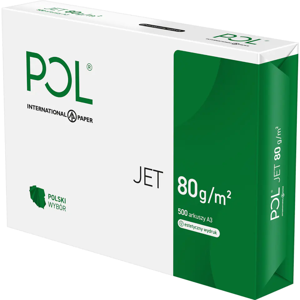 ⁨Papier ksero A3 80g POLJET (5 ryz ) klasa białości A⁩ w sklepie Wasserman.eu
