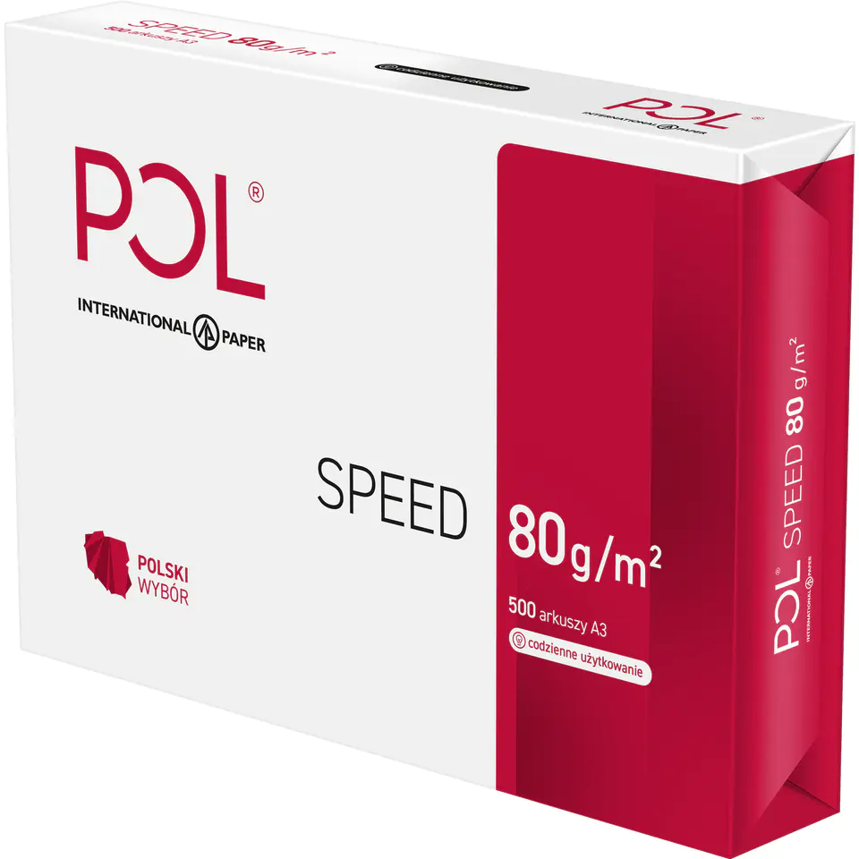 ⁨Papier ksero A3 80g POLSPEED ( 5 ryz) klasa białości CIE153⁩ w sklepie Wasserman.eu
