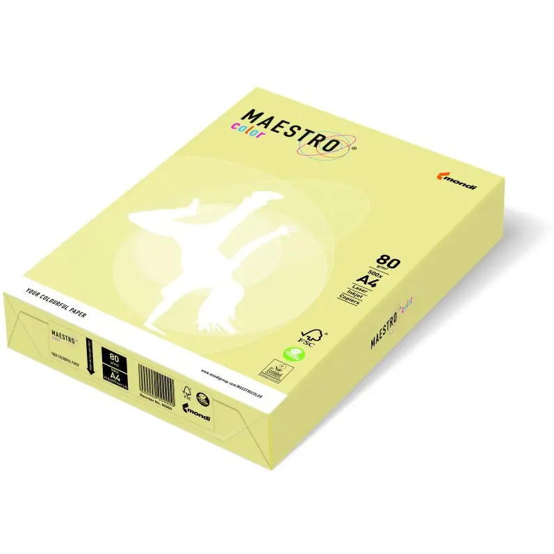 ⁨Photocopying paper A4 80g MAESTRO COLOR YE23 yellow/beige sand pastel⁩ at Wasserman.eu