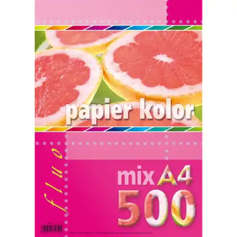 ⁨Papier A4 FLUO mix 500ark 5kol KRESKA⁩ w sklepie Wasserman.eu