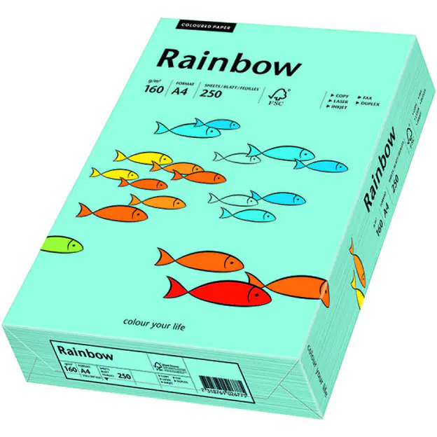 ⁨Papier ksero A4 160g RAINBOW R84 morski 250ark 88042725⁩ w sklepie Wasserman.eu