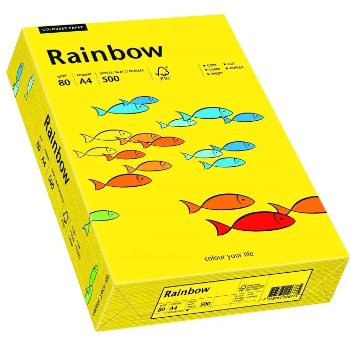 ⁨Colour photocopying paper A4 80g RAINBOW R18 dark yellow 88042387⁩ at Wasserman.eu