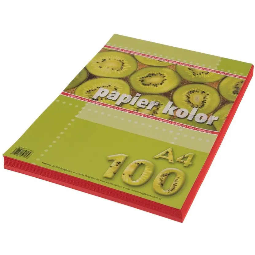 ⁨Papier ksero A4 KRESKA czerwony 100ark⁩ w sklepie Wasserman.eu