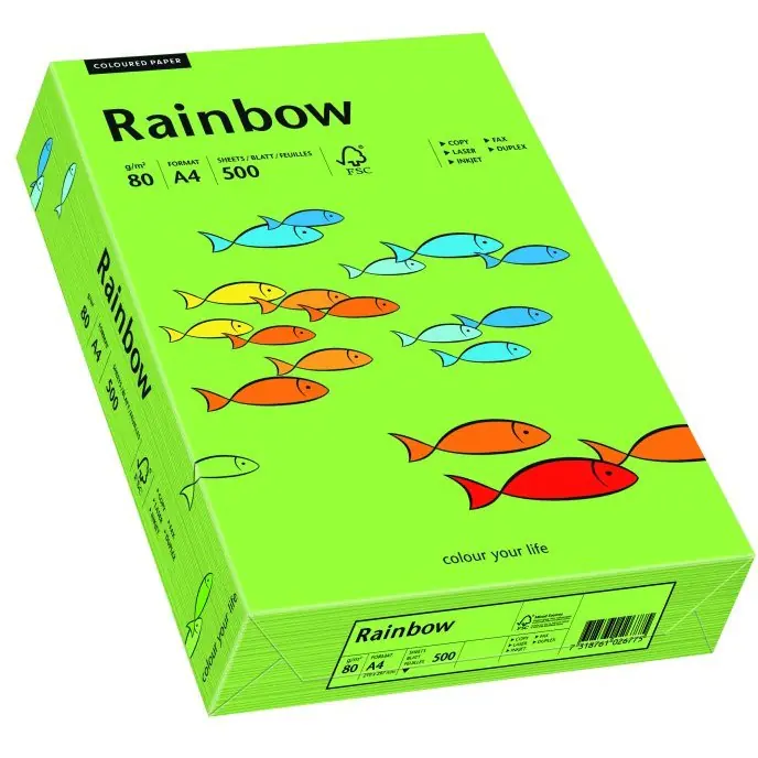 ⁨Color photocopying paper A4 80g RAINBOW R76 green 88042651⁩ at Wasserman.eu