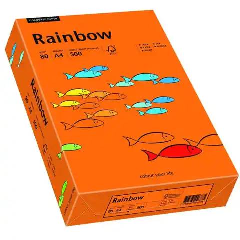 ⁨Papier ksero A4 80g RAINBOW R26 ciemnopomarańczowy 88042453⁩ w sklepie Wasserman.eu