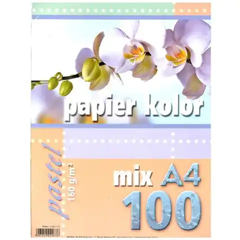 ⁨Papier ksero A4 160g KRESKA mix pastel 100ark 20676⁩ w sklepie Wasserman.eu