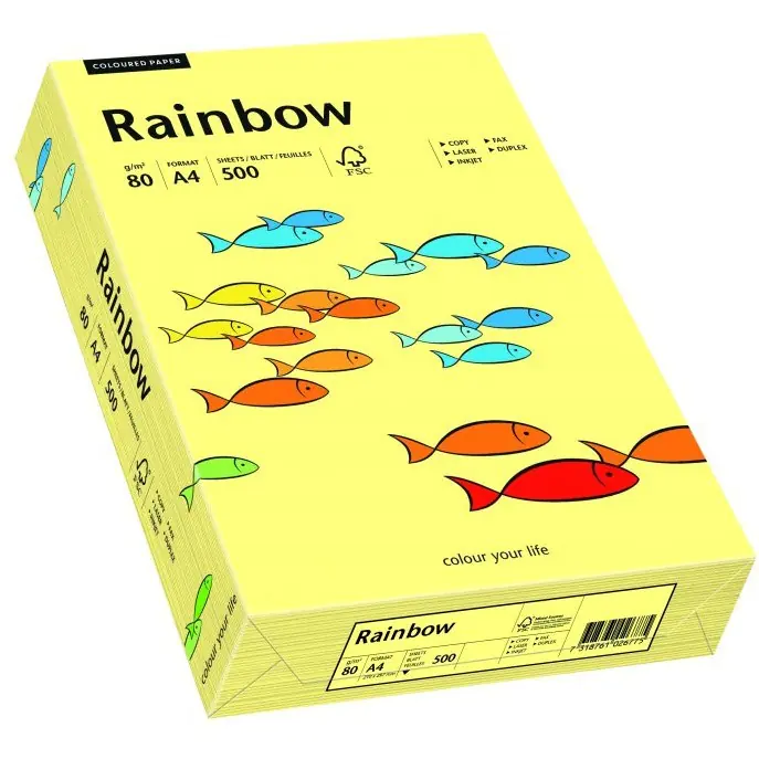 ⁨Color photocopying paper A4 80g RAINBOW R12 light yellow 88042297⁩ at Wasserman.eu