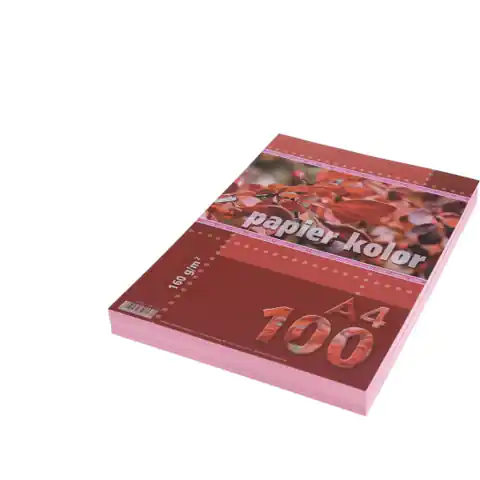 ⁨Papier ksero A4 160g KRESKA różowy 100ark⁩ w sklepie Wasserman.eu
