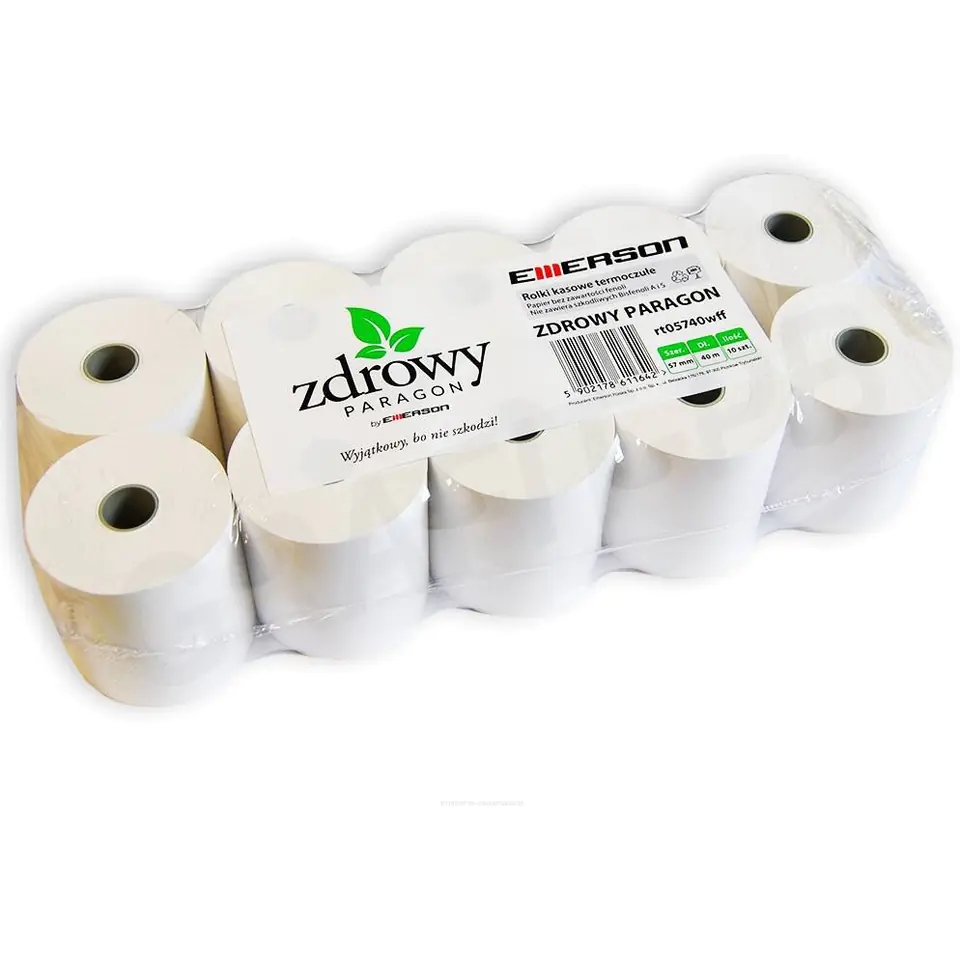 ⁨Thermal rollers 57x40m 10pcs. EMERSON rt05740wkff healthy receipt⁩ at Wasserman.eu