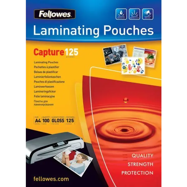 ⁨FELLOWES lamination film 125mic A6 (100pcs) 5307201⁩ at Wasserman.eu