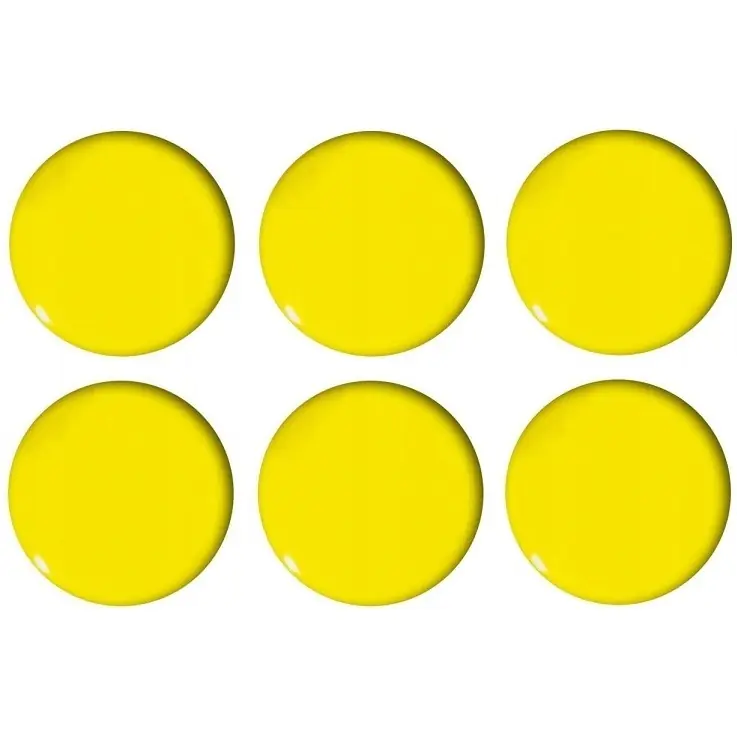 ⁨Magnesy do tablic żółte wypukłe 30mm (6szt.) GM301-PY6 TETIS⁩ w sklepie Wasserman.eu
