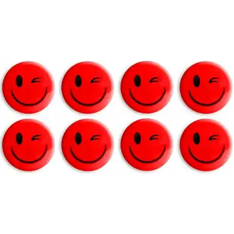 ⁨Magnesy do tablic czerwone uśmiechy 20mm (8szt.) GM300-SC8 TETIS⁩ w sklepie Wasserman.eu