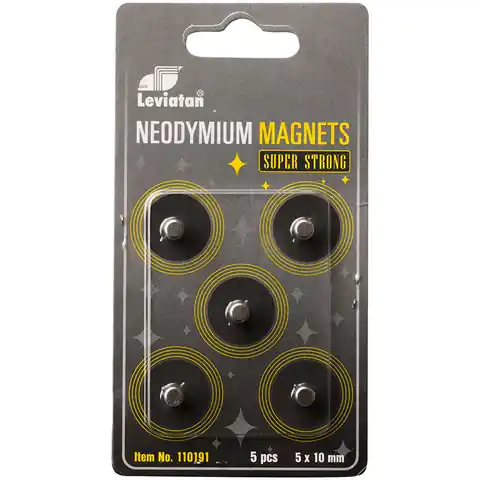 ⁨Magnesy neodymowe 10mm (5) 110191 LEVIATAN⁩ w sklepie Wasserman.eu