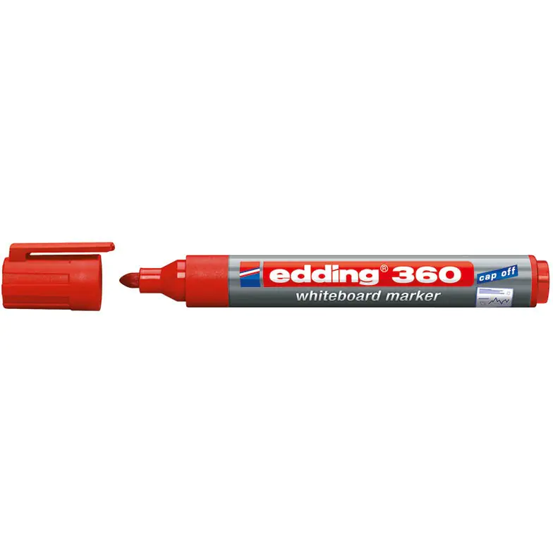 ⁨Marker do tablic czerwony okrągła końcówka 1.5-3mm 360/002/CZ EDDING⁩ w sklepie Wasserman.eu