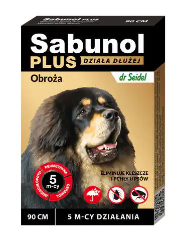 ⁨SABUNOL PLUS obroża przeciw pchłom i kleszczom dla psa 90cm⁩ w sklepie Wasserman.eu