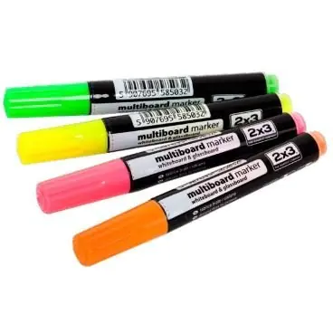 ⁨Dry-erase markers Multiboard 4pcs. fluorescent 2X3 AS143⁩ at Wasserman.eu