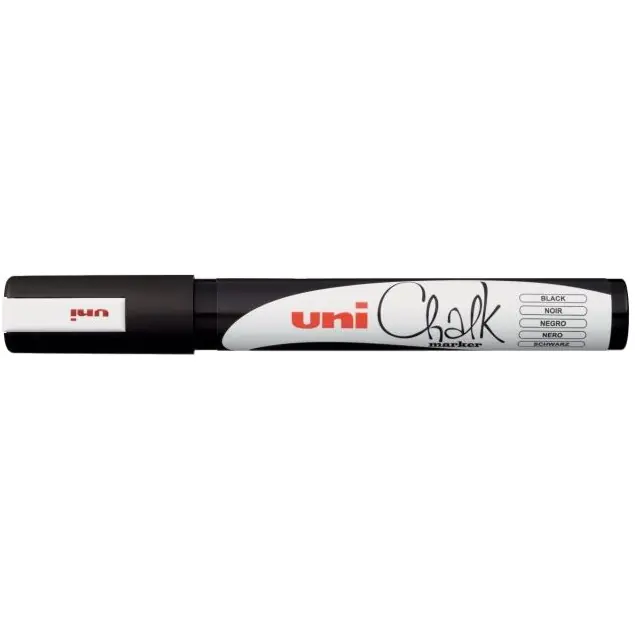 ⁨Chalk marker UNI PWE-5M black 1.8mm-2.5mm UNPWE5M/DCA⁩ at Wasserman.eu