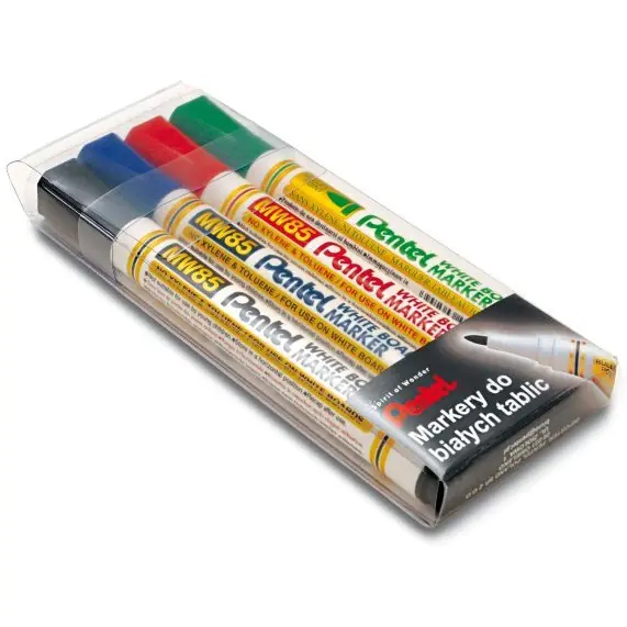 ⁨Marker do tablic PENTEL komplet 4szt MW85-4W⁩ w sklepie Wasserman.eu