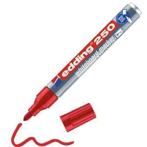 ⁨Dry-erase marker round red 1,5-3mm 250/002/CZ EDDING⁩ at Wasserman.eu