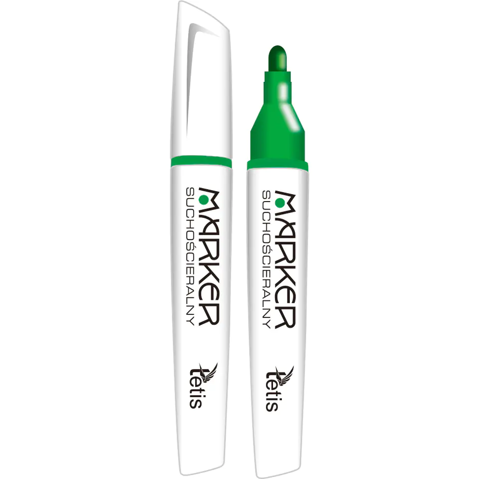⁨Dry-wipe marker green round tip KM110-ZO TETIS⁩ at Wasserman.eu