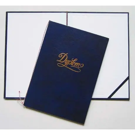 ⁨Diploma cover with navy blue inscription 339-073 WARTA⁩ at Wasserman.eu