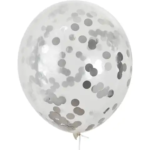 ⁨Balony z konfetti srebrne 30cm (5szt) BKN-8599 ALIGA⁩ w sklepie Wasserman.eu