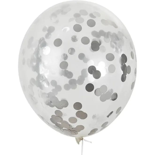 ⁨Confetti balloons silver 30cm (5pcs) BKN-8599 ALIGA⁩ at Wasserman.eu