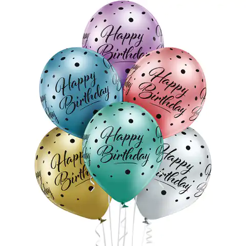 ⁨Balloons Happy Birthday glossy 6 pcs. BN06-673 ALIGA⁩ at Wasserman.eu