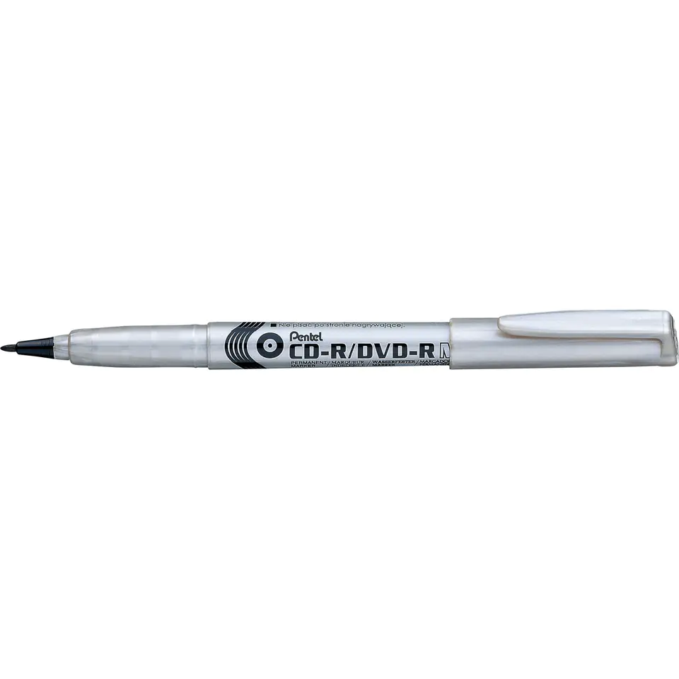 ⁨Marker do płyt CD NMS51 PENTEL czarny końcówka 0.8mm⁩ w sklepie Wasserman.eu