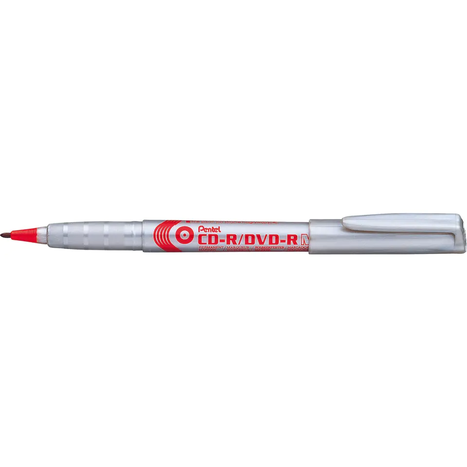 ⁨Marker do płyt CD NMS51 PENTEL czerwony końcówka 0.8mm⁩ w sklepie Wasserman.eu