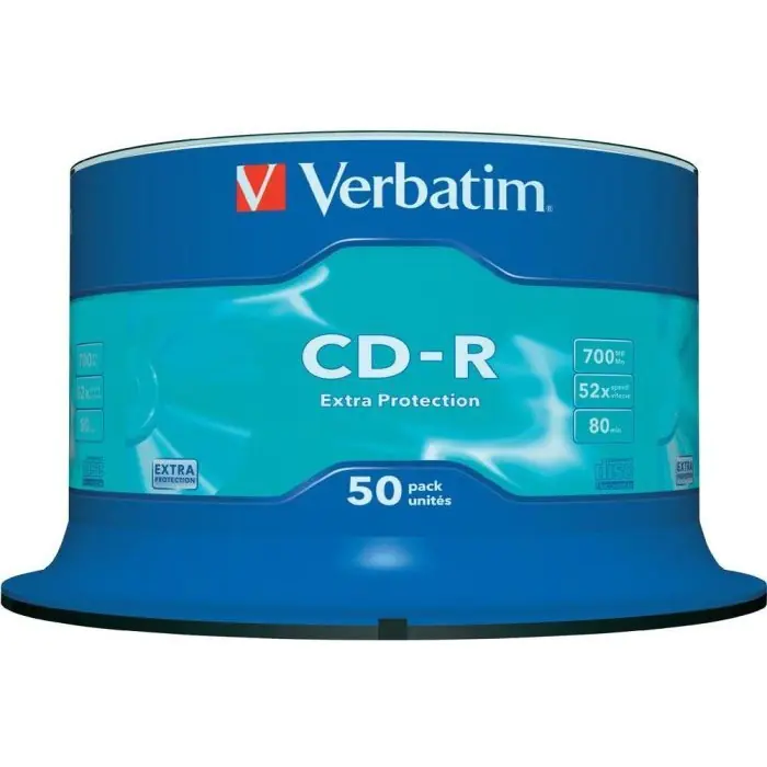 ⁨Płyta CD-R VERBATIM CAKE(50) Extra Protection 700MB x52 43351⁩ w sklepie Wasserman.eu