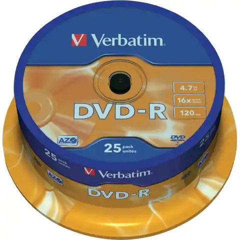 ⁨Płyta DVD-R VERBATIM CAKE(25) Matt Silver 4.7GB x16 43522⁩ w sklepie Wasserman.eu