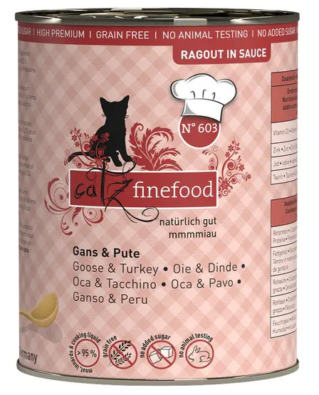 ⁨Catz Finefood Ragout N.603 Goose and Turkey can 380g⁩ at Wasserman.eu