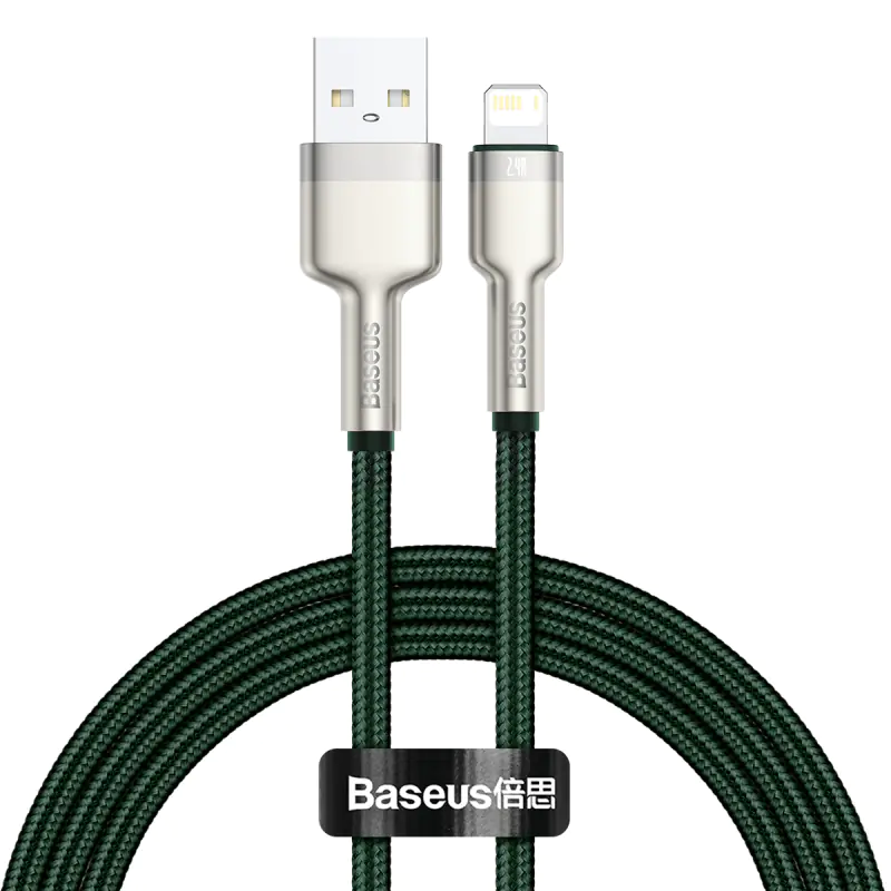 ⁨Kabel USB do Lightning Baseus Cafule, 2.4A, 1m (zielony)⁩ w sklepie Wasserman.eu