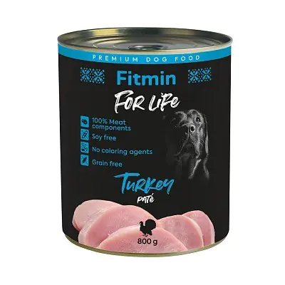 ⁨FITMIN for Life Turkey Pate - Wet dog food  - 800 g⁩ at Wasserman.eu