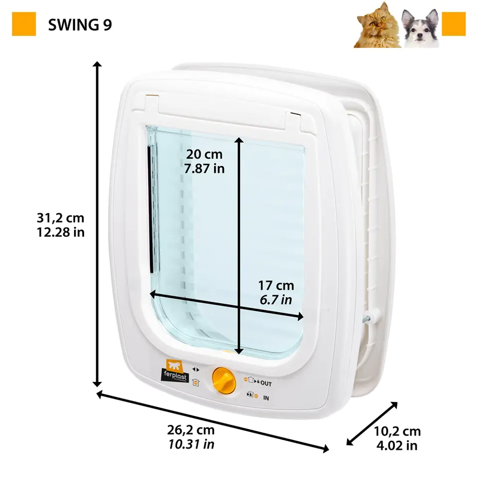 ⁨SWING 9 - door for cats and small dogs brown⁩ at Wasserman.eu