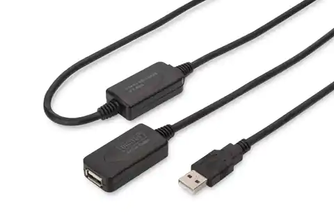 ⁨Kabel DIGITUS  DA-73102 (USB   ; 20m; czarny)⁩ w sklepie Wasserman.eu