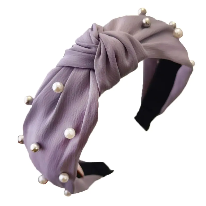 ⁨Turban band made of thick pearl violet material O227FIO⁩ at Wasserman.eu