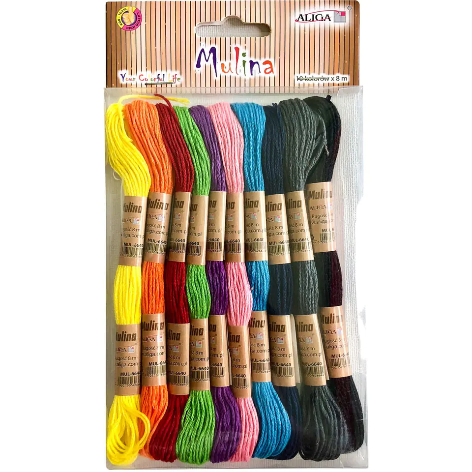 ⁨Mulina mix 10 colors on blister length.8m, MUL-6640 ALIGA⁩ at Wasserman.eu