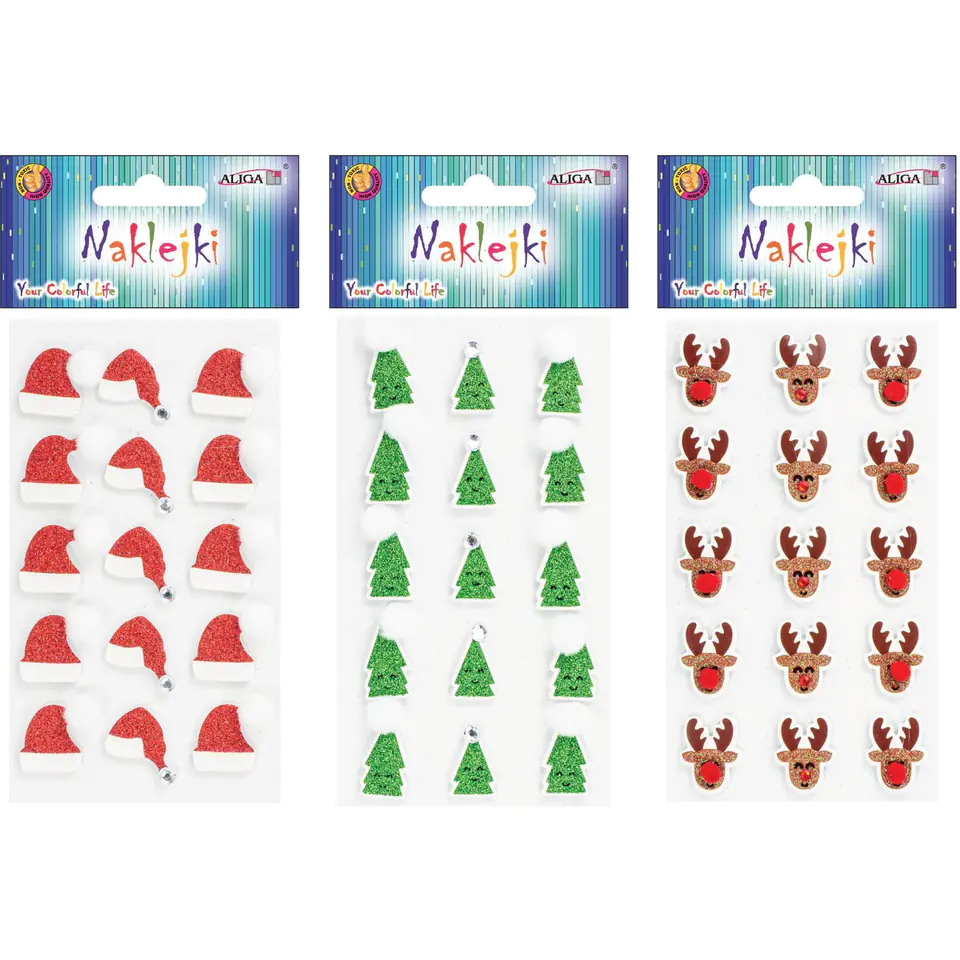 ⁨Christmas stickers spatial mix ALIGA NKX-8962⁩ at Wasserman.eu