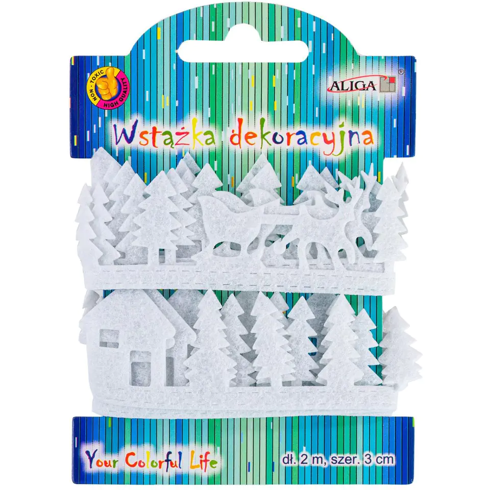 ⁨Taśma filcowa z motywem świątecznym 2m x 3cm TCX-6563 ALIGA⁩ w sklepie Wasserman.eu