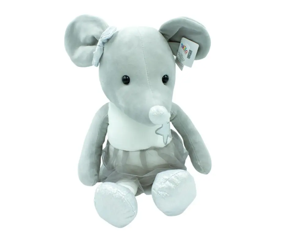Mascot Lila Mouse silver accessories 33 cm at Wasserman.eu