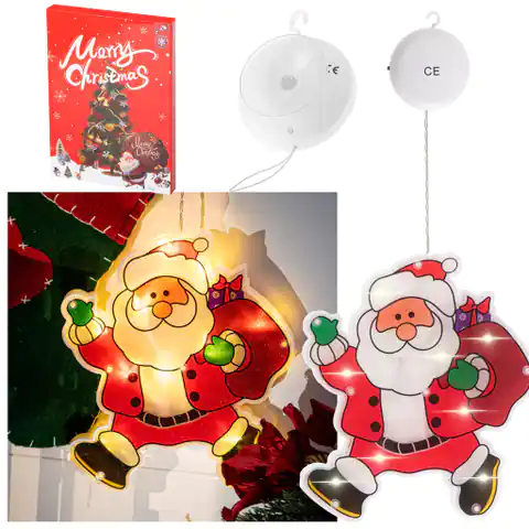 ⁨Lampki LED wisząca ozdoba dekoracja świąteczna mikołaj z prezentami⁩ w sklepie Wasserman.eu