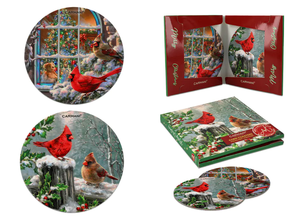 ⁨Set of 2 cork pads - Christmas (CARMANI)⁩ at Wasserman.eu