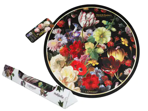 ⁨Podkładka na stół okrągła - Kwiaty barokowe (CARMANI)⁩ w sklepie Wasserman.eu