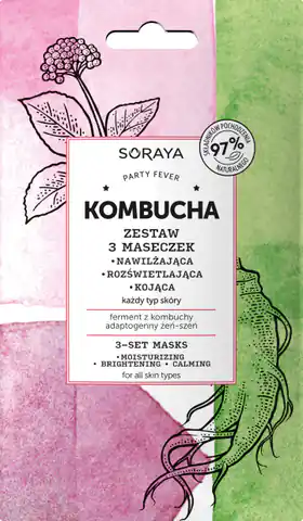 ⁨Soraya Kombucha Zestaw Trzech Maseczek - każdy rodzaj cery 8ml x 3⁩ w sklepie Wasserman.eu