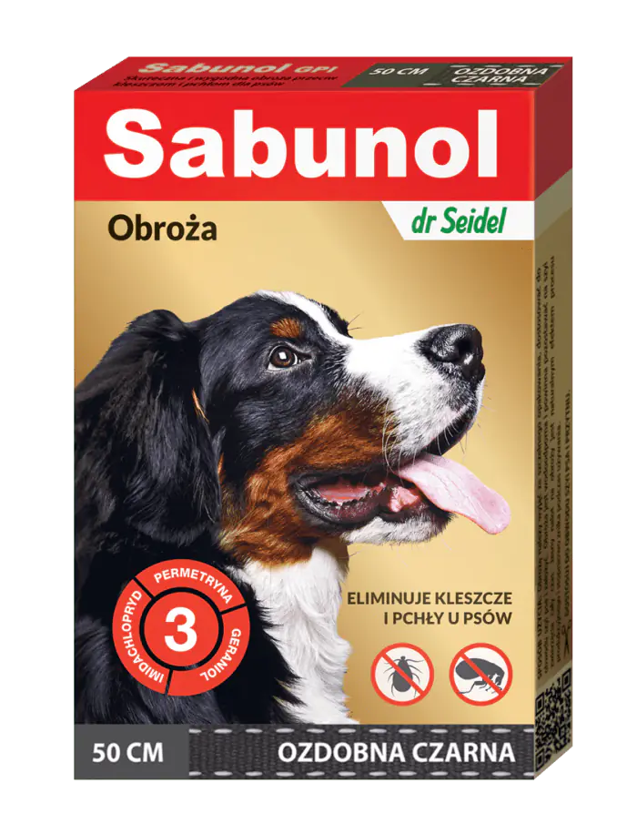 ⁨dr Seidel Obroża ozdobna 50 cm pet collar Dog Flea & tick collar Black⁩ at Wasserman.eu