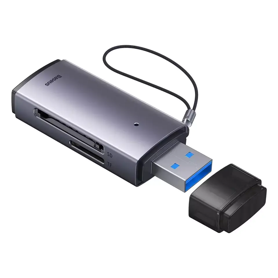 ⁨Baseus Mini-cabin micro SD TF USB-C USB 3.0 OTG Black Memory Card Reader⁩ at Wasserman.eu